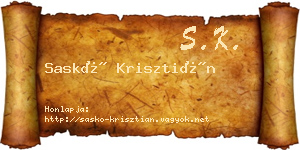 Saskó Krisztián névjegykártya